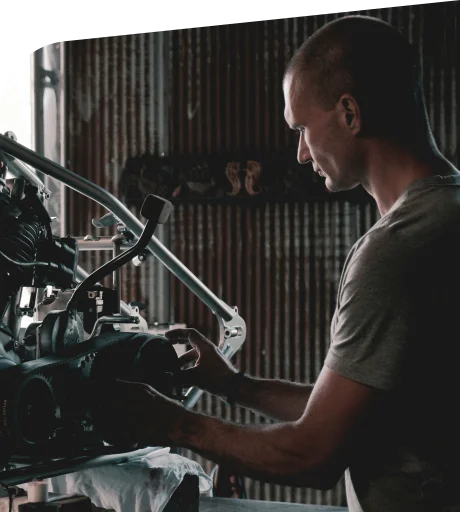 man working on a car